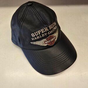 Harley Davidson Super Bikes Black Leather Baseball Cap – St. Maarten, N.A.